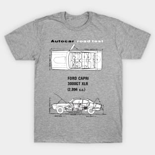 FORD CAPRI 3000GT - road test blueprint cutaway T-Shirt